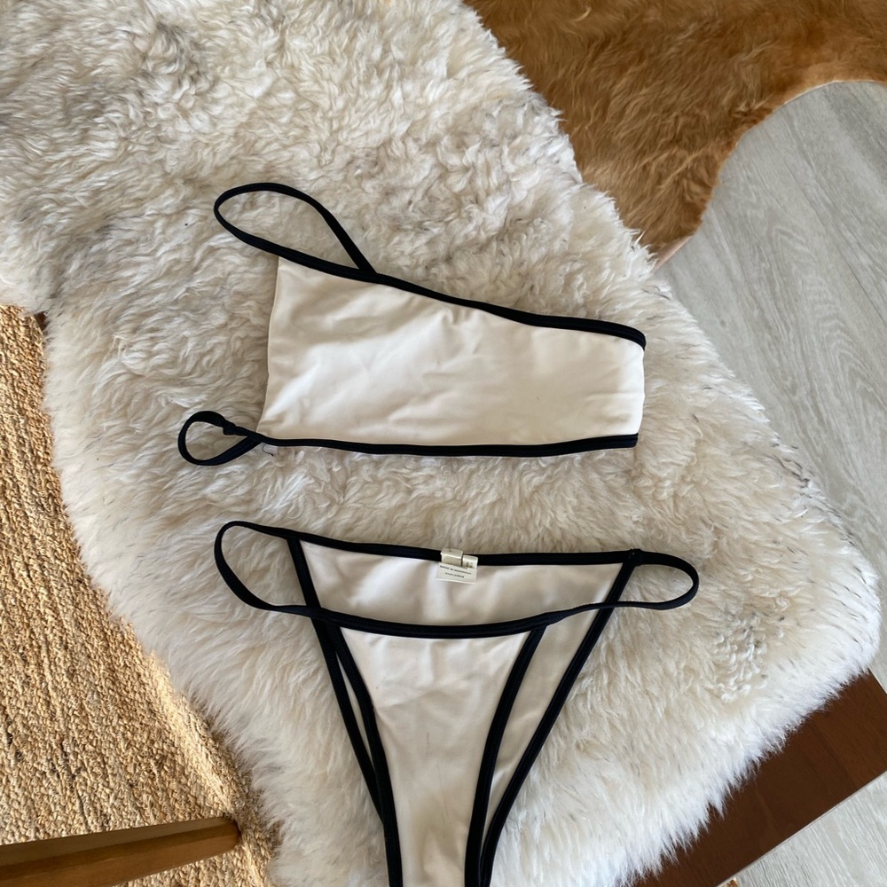 Lovewave The Amalia Top & Bottom Bikini Set In Ivory Size XS